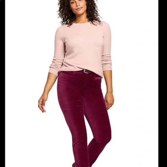 Lands End Burgundy Corduroy Pants - Picture 1 of 9